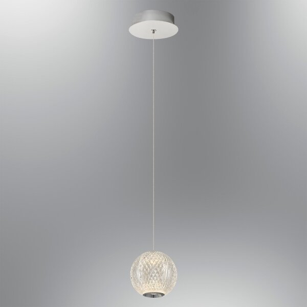 Lampadario LED su cavo CREMONA LED/5W/230V 3000K cromo opaco
