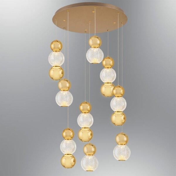 Lampadario LED a cavo CREMONA LED/51W/230V 3000K oro