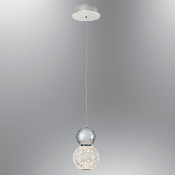 Lampadario a sospensione su cavo CREMONA LED/5W/230V 3000K cromo opaco