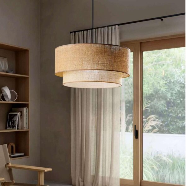 Lampada a sospensione su cavo NATURA 1xE27/40W/230V marrone