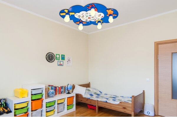 Plafoniera da soffitto per bambini LUCCA 5xE27/24W/230V blu