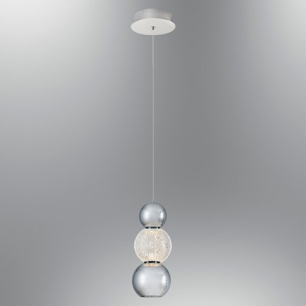 Lampadario LED a sospensione su cavo CREMONA LED/5W/230V 3000K cromo opaco