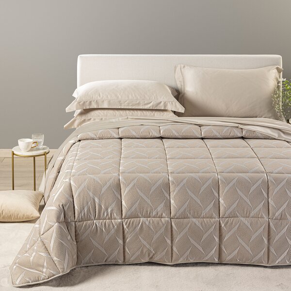 Trapunta MATRIMONIALE Biki SABBIA Raso Jacquard Caleffi
