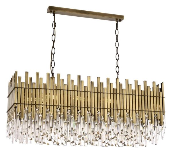 Lampadario a catena CRYSTALLINE 8xE27/40W/230V in ottone