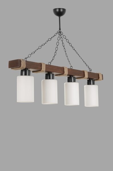 Lampadario a catena JASMIN 4xE27/40W/230V marrone/bianco