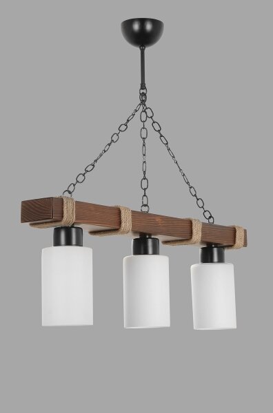 Lampadario a catena JASMIN 3xE27/40W/230V marrone/bianco