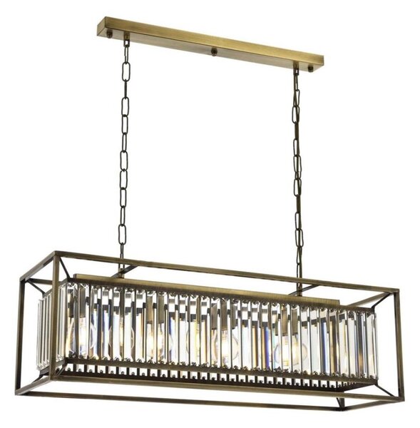 Lampadario a catena CRYSTALLINE 4xE27/6W/230V bronzo