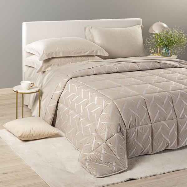 Trapunta MATRIMONIALE Biki SABBIA Raso Jacquard Caleffi