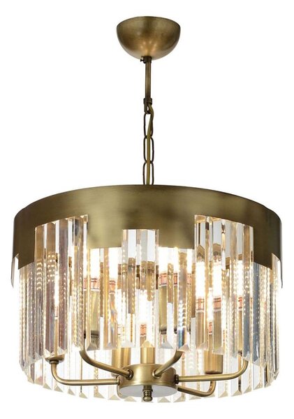 Lampadario a catena CRYSTALLINE 6xE27/40W/230V bronzato