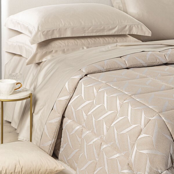 Trapunta MATRIMONIALE Biki SABBIA Raso Jacquard Caleffi