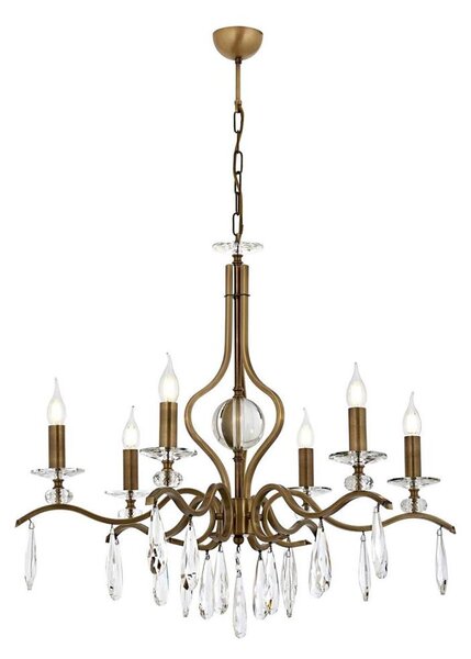 Lampadario a catena CLASSIC 6xE14/40W/230V bronzo