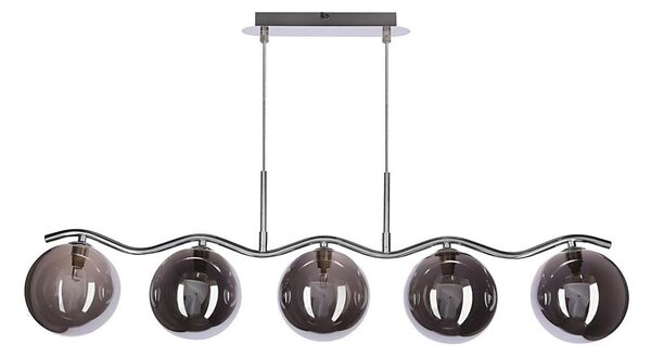 Lampadario a sospensione su cavo LUMOS 5xG9/20W/230V nero fumé