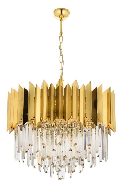 Lampadario a catena CRYSTALLINE 8xE27/40W/230V dorato