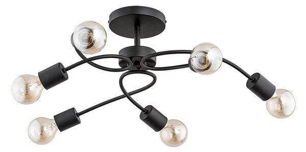 Plafoniera HELIX 6xE27/15W/230V nera