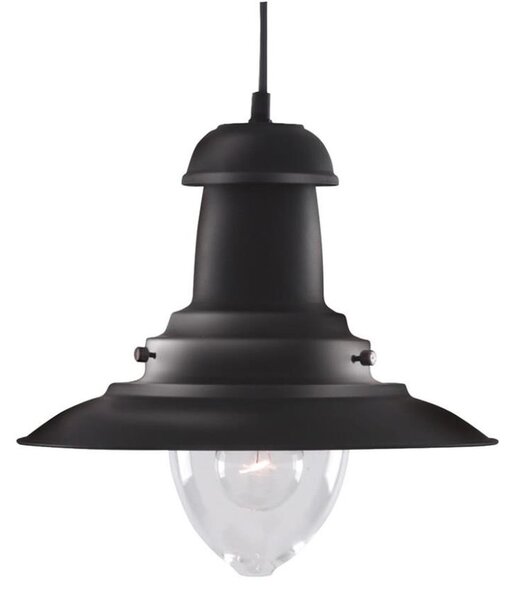 Searchlight 4301BK - FISHERMAN lampada a sospensione con cavo 1xE27/60W/230V nero