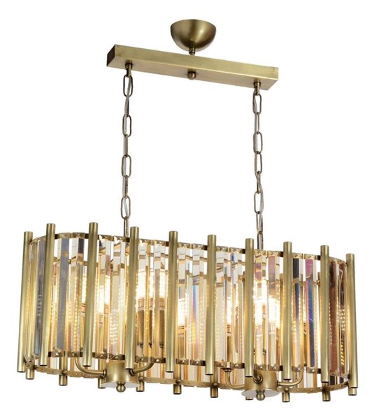 Lampadario a catena CRYSTALLINE 6xE14/40W/230V ottone