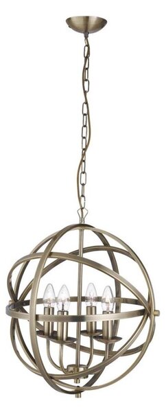 Searchlight 2474-4AB - Lampadario a catena ORBIT 4xE14/60W/230V, ottone