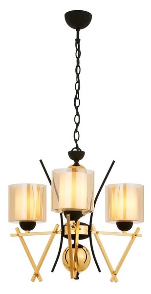 Lampadario a catena VARANA 3xE27/40W/230V nero/oro