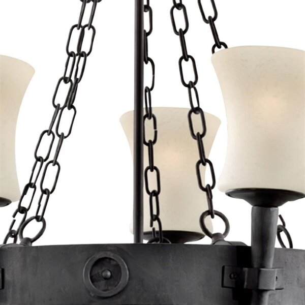Searchlight 0815-5BK - Lampadario a catena CARTWHEEL 5xE27/60W/230V, nero