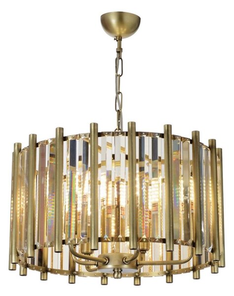 Lampadario a catena CRYSTALLINE 6xE14/40W/230V ottone