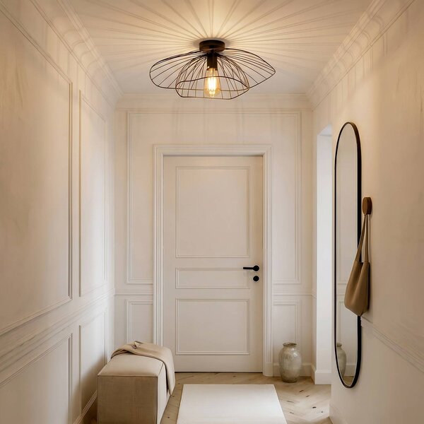 Plafoniera soffitto Mantar Opviq, dimmerabile, Nero, Soggiorno / Sala da pranzo, Metallo, Moderno, Plafoniera
