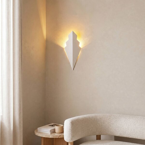 Applique ARROW, bianca, altezza 40 cm, metallo, G9 ARROW Opviq, dimmerabile, Bianco / Opale, Soggiorno / Sala da pranzo, Metallo, Applique