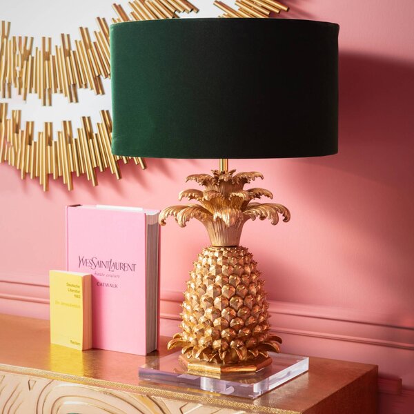 KARE Pineapple lampada da tavolo, ottone/verde