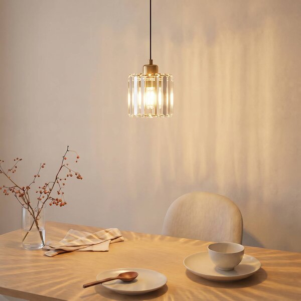 Lampada a sospensione Yakops Opviq, dimmerabile, Ottone / Oro, Soggiorno / Sala da pranzo, Vetro, Lampada a sospensione