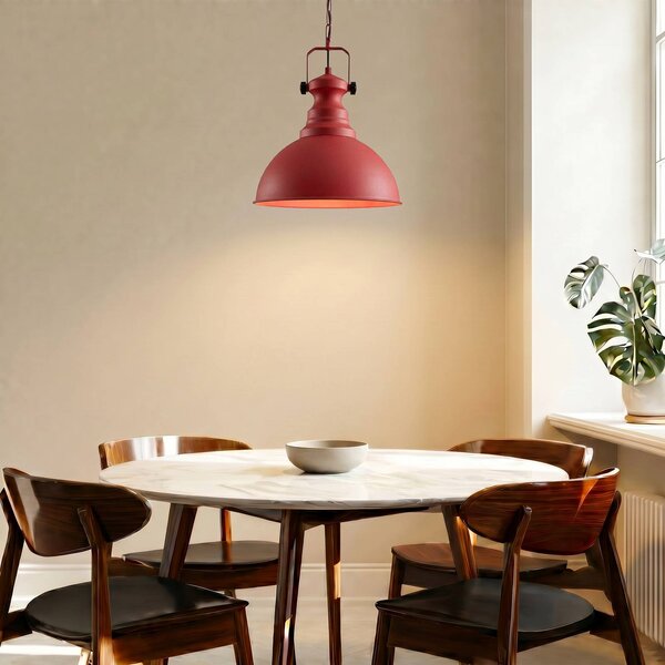 Lampada a sospensione Kure Opviq, dimmerabile, Rosso, Soggiorno / Sala da pranzo, Metallo, Vintage, Lampada a sospensione