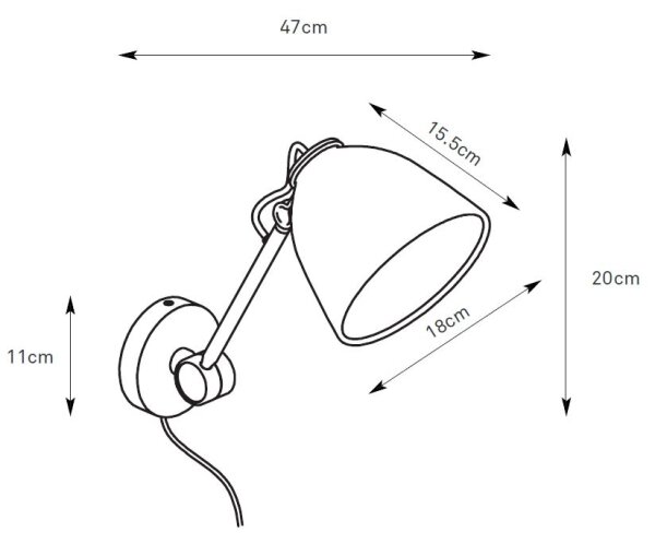 Markslöjd 108964 - Lampada da parete TILT 1xE27/60W/230V grigia