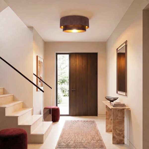 Plafoniera soffitto Boho Duolla, Marrone / Ruggine, Corridoio, Tessuto / Stoffa / Seta, Giovanile, Plafoniera