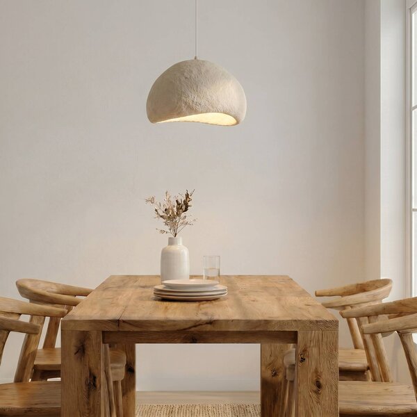 Lampada a sospensione Loval Opviq, dimmerabile, Crema / Ambra, Soggiorno / Sala da pranzo, Plastica, Moderno, Lampada a sospensione
