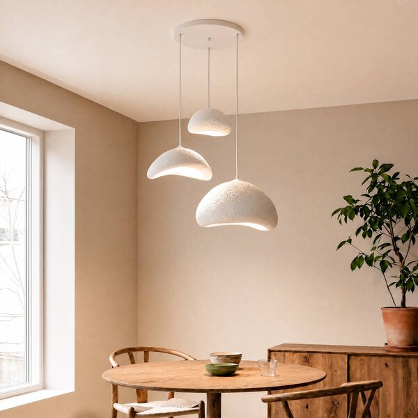 Lampada a sospensione LUNA Opviq, dimmerabile, Bianco / Opale, Soggiorno / Sala da pranzo, Plastica, Moderno, Lampada a sospensione