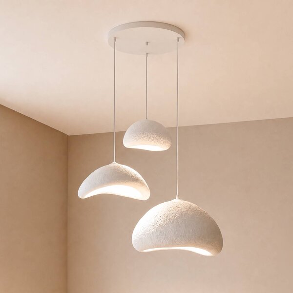 Lampada a sospensione LUNA Opviq, dimmerabile, Bianco / Opale, Soggiorno / Sala da pranzo, Plastica, Moderno, Lampada a sospensione