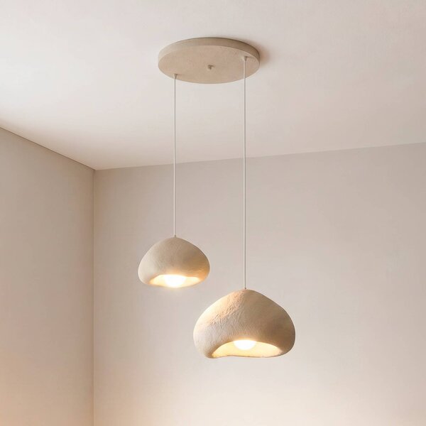 Lampada a sospensione Lora Opviq, dimmerabile, Crema / Ambra, Soggiorno / Sala da pranzo, Plastica, Moderno, Lampada a sospensione