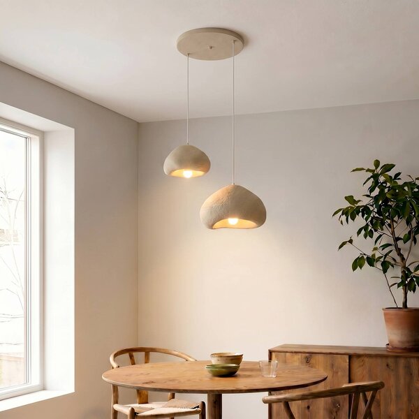 Lampada a sospensione Lora Opviq, dimmerabile, Crema / Ambra, Soggiorno / Sala da pranzo, Plastica, Moderno, Lampada a sospensione