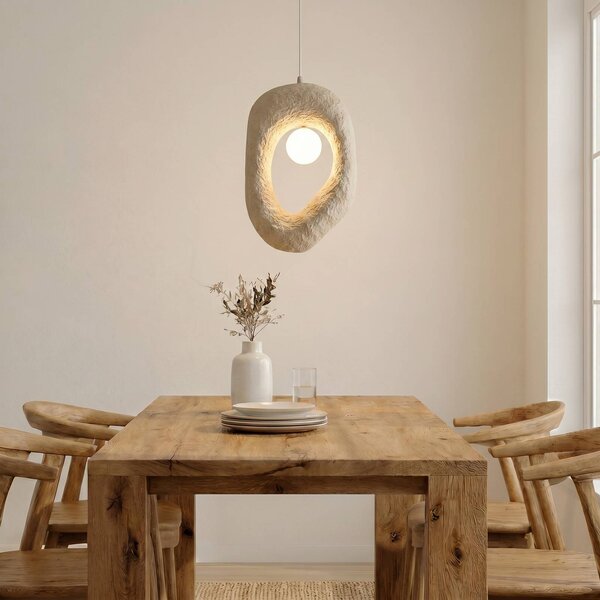 Lampada a sospensione Zoga Opviq, dimmerabile, Crema / Ambra, Soggiorno / Sala da pranzo, Plastica, Moderno, Lampada a sospensione