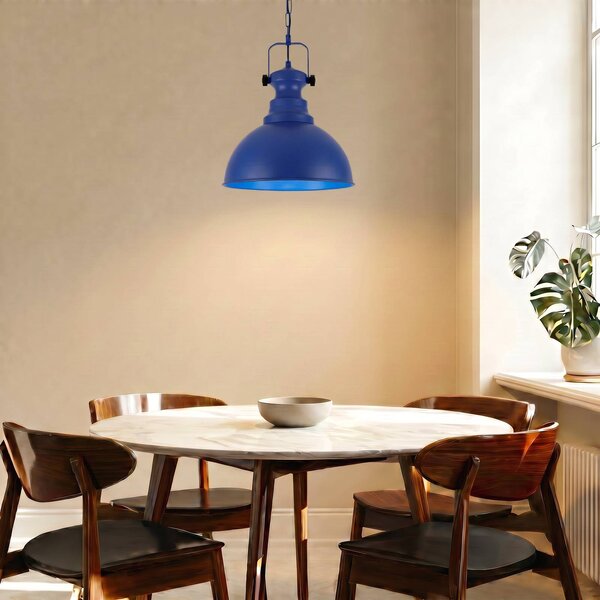 Lampada a sospensione Kure Opviq, dimmerabile, Blu, Soggiorno / Sala da pranzo, Metallo, Vintage, Lampada a sospensione