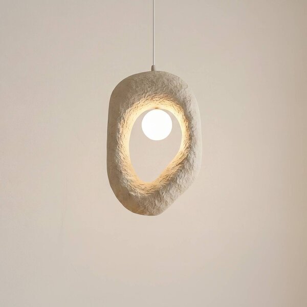 Lampada a sospensione Zoga Opviq, dimmerabile, Crema / Ambra, Soggiorno / Sala da pranzo, Plastica, Moderno, Lampada a sospensione