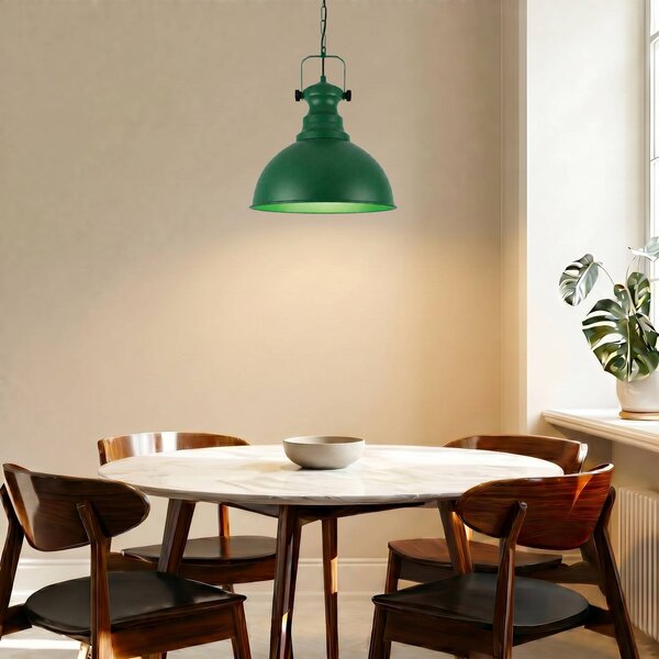 Lampada a sospensione Kure Opviq, dimmerabile, Verde, Soggiorno / Sala da pranzo, Metallo, Vintage, Lampada a sospensione