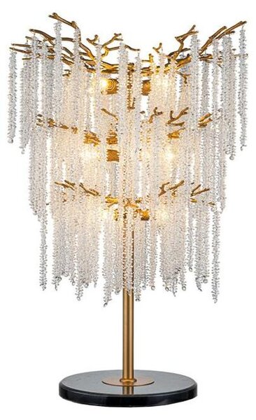 Lampada da tavolo a cascata, 105 cm - Oro - Vetro