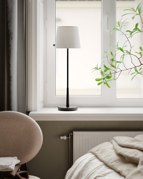 ByRydens 4002740-4002 - Lampada da tavolo LUMI 1xE27/8W/230V bianco/nero 68,5 cm