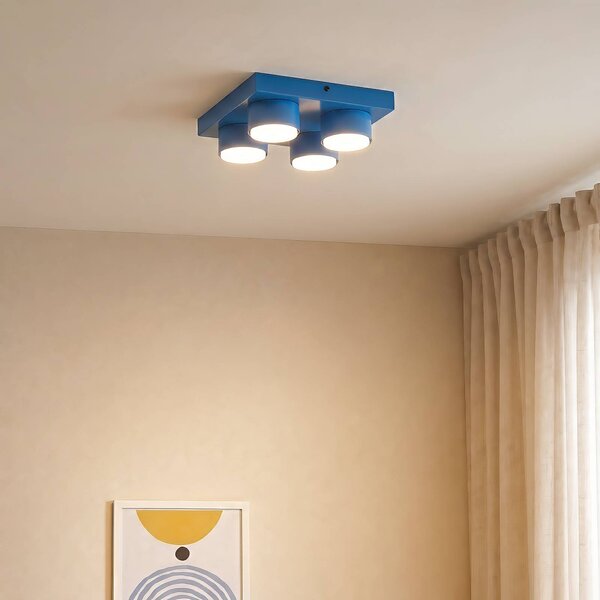 Plafoniera soffitto Brix TK Lighting, dimmerabile, Blu, Soggiorno / Sala da pranzo, Metallo, Moderno, Plafoniera