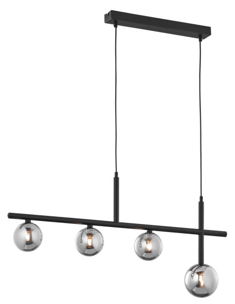 Jupiter 1908 - Lampadario a cavo NEPTUN 4xG9/14W/230V nero/grigio fumé