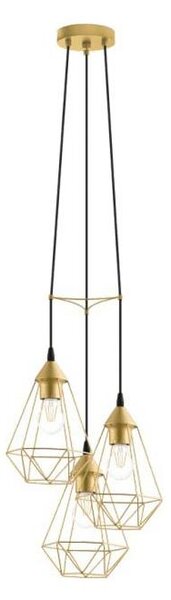 Eglo 79262 - Lampadario a cavo BYRON 3xE27/60W/230V in ottone