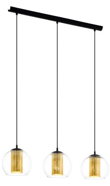 Eglo 79461 - Lampadario a sospensione con cavo BOLSANO 3xE27/28W/230V dorato/nero