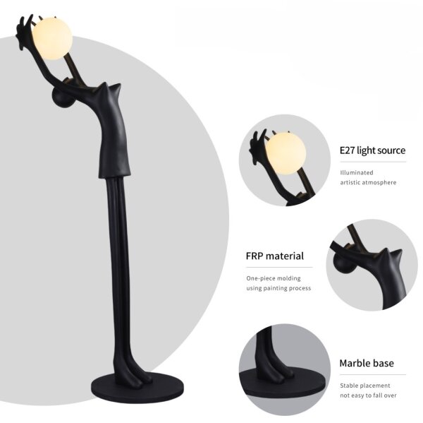 Immax 08812XL - Lampada da terra SILUETTE 1xE27/25W/230V 210 cm Sagoma ragazza