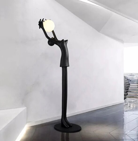 Immax 08812XL - Lampada da terra SILUETTE 1xE27/25W/230V 210 cm Sagoma ragazza