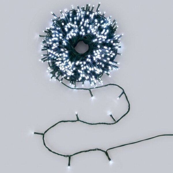 Aigostar - Catena luminosa solare LED per Natale 200 LED/8 funzioni 22 m IP65 bianco freddo 800 mAh