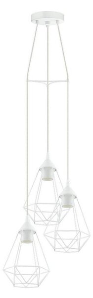 Eglo 79083 - Lampadario a cavo BYRON 3xE27/60W/230V bianco